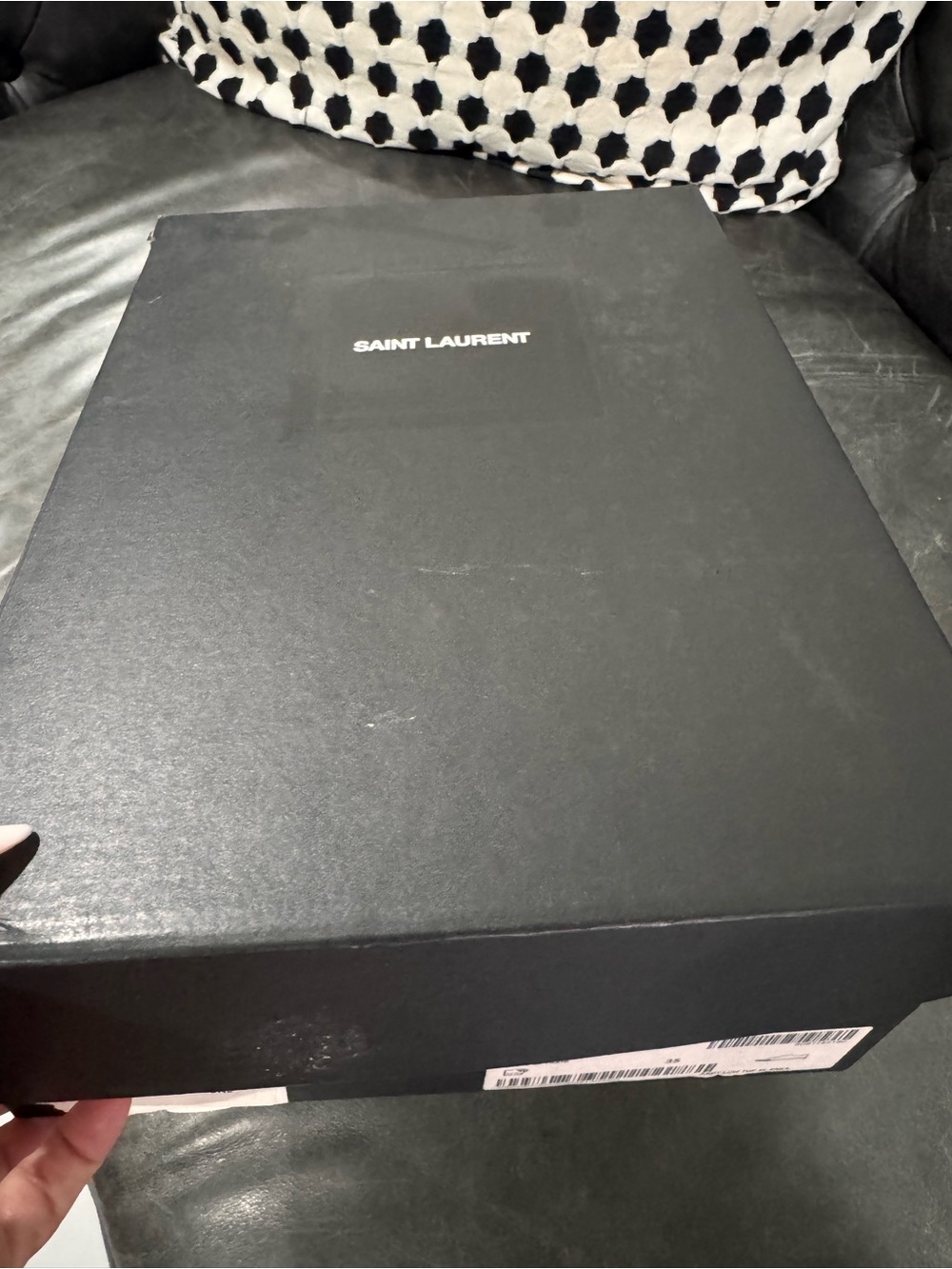 Saint Laurent White Leather Low-Top Sneakers with Gold Logo - Picture 5 of 8